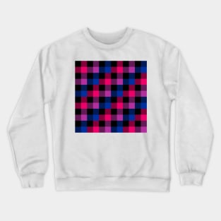 Bi Flag Plaid Pattern Crewneck Sweatshirt